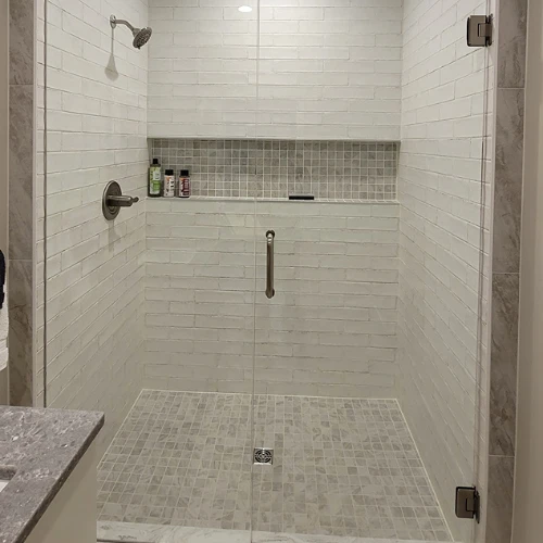 Tile in shower remodel